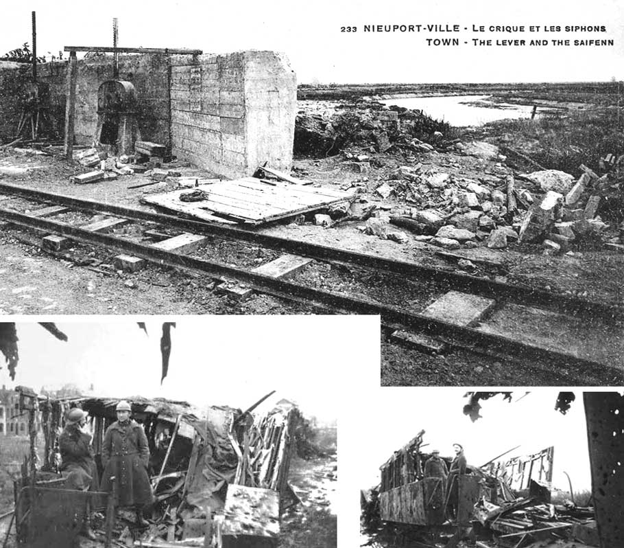 collage verwoesting sporen en treinstellen